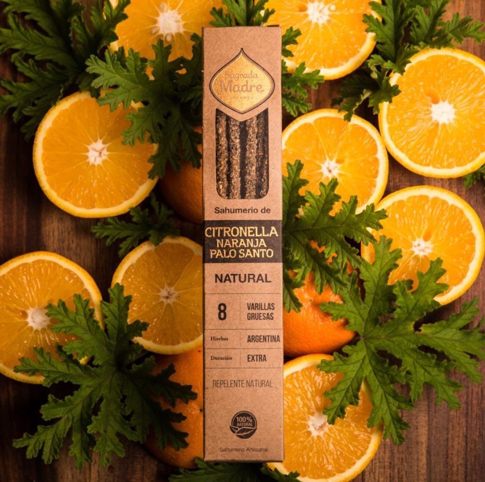 Incienso citronela palo santo y naranja (Sagrada madre)